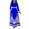 Abiti casual Donna senza maniche O-Collo a vita alta Africa Dress 2023 Elegante alla caviglia Party stampato Sweet Robe Donna Maxi