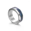 Clusterringen 8 mm roteerbare anti -spanning spinnerring voor mannen koolstofvezel drakenpatroon titanium staal angsttassen homme