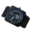 2023 New Wristwatches 남자 자동 기계식 시계 벨 브라운 가죽 검은 색 로스 고무 손목 시계 시계 선물 h3