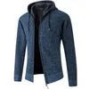 Männer Pullover IN Strickjacke Herren Mit Kapuze Kragen Fleece Warme Mantel Männer Hoodies Jacke Dicke Volle Feste Männliche Mäntel