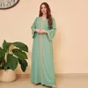 Lässige Kleider, vergoldetes muslimisches Dubai-Abaya-Kleid, Naher Osten, Türkei, Arabisch, Oman, marokkanischer Kaftan, Südostasien, Damenbekleidung, weiß, rosa, Eid