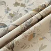 Curtain Cotton Linen Curtains For Living Room Beige Branch Printed Window Bedroom Vintage Drapes Blind Panels Decor