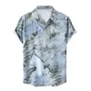 Camicie casual maschile camicia da uomo stampa colorata per il petto di giunggio hawaiano singolo per feste