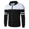 Herrjackor Stylish Spring Coat Loose Stripe Stand Collar Jacket Men