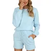 Kvinnors spårningsdräkter 2 stycken Set Women Autumn/Winter 2023 Bekväma pyjamas Två kostymer Ramie Cotton Leisurewear har fickor Sport MDF8800