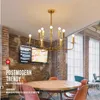 Kroonluchters antieke metalen café Bar verlichting binnen 12-arm LED kroonluchter voor woonkamer Moderne vergulde ijzeren lampadario