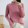 Women's Sweaters Product Cashmere Sweater Ladies Half High Neck Solid Color Bottoming Shirt Casual Pullover Wool Autumn And Winter