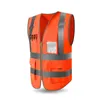 Mäns västar hög synlighet blixtlås Vest Front Lightweight Safety Reflective Strips Top Protection Cloth Fluorescerande arbetsjacka