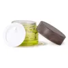 Lege make -up monster containers fles olijfgroen glas cosmetische potten met houtkorrel lekvrij plastic deksels bpa gratis