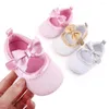 First Walkers Baby Shoes Girls Sweet Candy White Battism For Born Soft Cotton Sole Mary Jane Infant Toddler Bowknot Flats Shoe