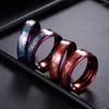 Wedding Rings 2023 Fashion Dragon Pattern Stainless Steel For Men Band Jewelry Gift Vintage Carbon Fiber Couple