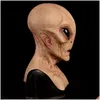 Party Masks Halloween Horror Alien Mask Scary Horrible Big Eyes Magic Funny Cosplay Prop Fl Face Er Prank Joke Drop Delivery Home Ga Dhcmf