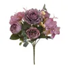 Flores decorativas de estilo retrô Artificial Peony Bouquet Arranjo Floral Ornament Centerpipe para casamento de cerimônia