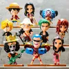 Action Toy Figures One Piece Figure Luffy Zoro Sanji Cartoons Q Version Cute Anime Action Figure Modle PVC Collection Dolls Children Birthday Gift T230105