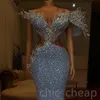 2023 Arabski Aso Ebi luksusowe sukienki na balsame z koraliki kryształy wieczór formalny impreza druga przyjęcie urodzinowe suknie zaręczynowe sukienka ZJ211