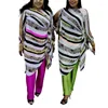 Abbigliamento etnico Abbigliamento africano Donna Set due pezzi Tuta Autunno 2023 Party Top irregolari Pantaloni Abiti Abiti
