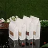 Kraft Stand Up Pouches reusable Kraft Paper Backing bag bag baging with window food food cags 100pcs