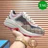 HOT Casual Shoes Love Parade Rhyton reflekterande Chunky Leather Printed Sneaker sammankopplade mus mun tryckt marin vit rosa canvas röd khaki män kvinnor sneakers