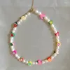 Choker 2023 Trendy Natural Freshwater Pearl Fruit Bead Halsband Söt söt tjej Kostymtillbehör Halloween Jul Unik present