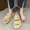 Buty 2022 NOWOŚĆ BUTY MODY DAMOWE DOMOWE BAWA BAWA Platforma Platon Pantofle Furt Flip-Flops Designer Plush Flats Botas Mujer 221215