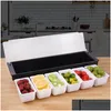 Bottiglie di stoccaggio Barattoli da cucina 5 scomparti Custodia per condimenti Bar Connt Box Holder Bevande Frutta Guarnizione Cocktail Decorativo Ktv Drop D Dhknt