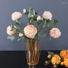 Kwiaty dekoracyjne sztuczna krawędź skupienia Pionit Jedwabny Kwiat gałąź ślub domowy dom domowy salon dekoracja ogrodu fałszywa róża