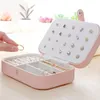Jewelry Pouches Portable Holder Organizer Display Travel Case Button PU Leather Large Space Necklace Earring Ring Gift Storage Box