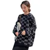 스프링 가을 디자이너 옷 여자 스웨터면 따뜻한 스웨터 클래식 레이디 칼라 코트 니트 대비 컬러 글자 천