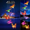 Sieradenzakken Solar Hummingbird Butterfly Angel Wind Chimes Kleur Veranderende lichten Kerstgeschenken voor moeder Grandma Vrouwen vrouw tuindecoratie