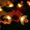 Струны светодиодные солнечные маленькие пчелиные украшения свадебный фестиваль легкий открытый цвет корта