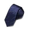 Bow Ties 2023 Hihg Quality Black Irregular Striped For Men 5.5cm Slim Necktie Designer Brand Narrow Mens Neck Tie With Gift Box