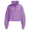 Sweats à capuche pour femmes Sweats à capuche de yoga Scuba Womens Automne et hiver Plus Vestes d'épaississement en velours Hoodys Sports Half Zipper Terry Designer