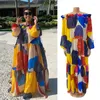 Etniska kläder S-5XL Tryck afrikanska klänningar för kvinnor Vetement Femme 2023 Summer Dashiki Long Maxi Dress Clothes Africa Fashion Lady