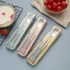 Dinnerware Sets 3Pcs/set Steel Knife Fork Spoon Cutlery Set Family Travel Portable With Storage Case Picnic Tableware