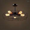 Pendant Lamps Industrial Wind Iron Fan Lights Retro Edison Aisle Restaurant Lamp Cafe Clothing Shop Bedroom GY42