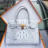 Kellyity Bag Designer Torby Birkinbag torebki Nowe modne skórzane damskie damskie krokodyl tleiktok na żywo platyna zaawansowana wypoczynek