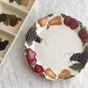 Plates Hand-painted Embossed Disc Of Pure Fruit Four-grid Nut And Plate