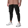 Pantaloni da uomo Moda da uomo Jogger Tinta unita Leggero Tasche grandi Coulisse Pantaloni in vita elastici Pantaloni sportivi casual autunnali