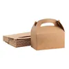 Presentf￶rpackning 50st Kraft Paper Cake Folding Boxar med handtag brun jul godis Gable Box Cupcake Sweet Package Craft Drop Delivery Dhdyp