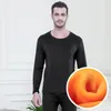 Men's Thermal Underwear Navy Blue Winter Camisa Termica Thick Warm For Man Long Sleeve Johns Set Leggins Hombre