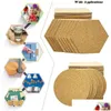 Mats Pads 120 unids Redondo Hexágono Autoadhesivo Corcho Cuadrado Contrachapado Tablero Reutilizable Estera Utilizada Para Posavasos Y Entrega De Gota De Bricolaje Hogar Ga Dhpm6