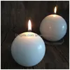Candles Romantic Unscented White Spherical Candle Valentines Day Home Event Party Decoration Paraffin 1416 Hours Burning Time Drop D Dh1Or