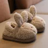 スリッパ冬のリビットスリッパキッズ幼児の女の子フリップフロップボーイズスライド綿の屋内靴暖かいふわふわの家の子供