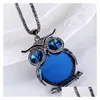 Chokers Fashion Women Choker Accessories Mtiple Stone Color Crystal Rhinestone Jewelry Owl Pendant Necklace Drop Delivery Necklaces P Dhc1B