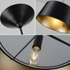 Hanglampen moderne zwart goud stof lichten woonkamer slaapkamer hanglamp eet ronde ronde leding lamp lamp lamp armatuur