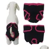 Abbigliamento per cani Pannolini per animali domestici Pantaloncini fisiologici lavabili per cani femmina Intimo morbido e durevole per cani Mutandine sanitarie Accessori Drop Dhhaw