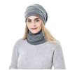 Berets Fleece Hood Hat Winter Women's Knit Men's Knitted Warm Windproof Scarf Coif Hats For Adult Man Men