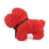 Enveloppe cadeau artificiel rose chien poupées en peluche de fleur de poupée boxwedding décoration de la Saint-Valentins