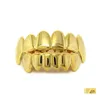 Grillz Dental Grills Hip Hop Personality Teths Gold Sier RoseGrillz False Sets vampire for女性男性