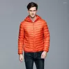 Hommes Down 2023 Multi Color Hooded Jacket Portable Slim Léger Automne Et Hiver